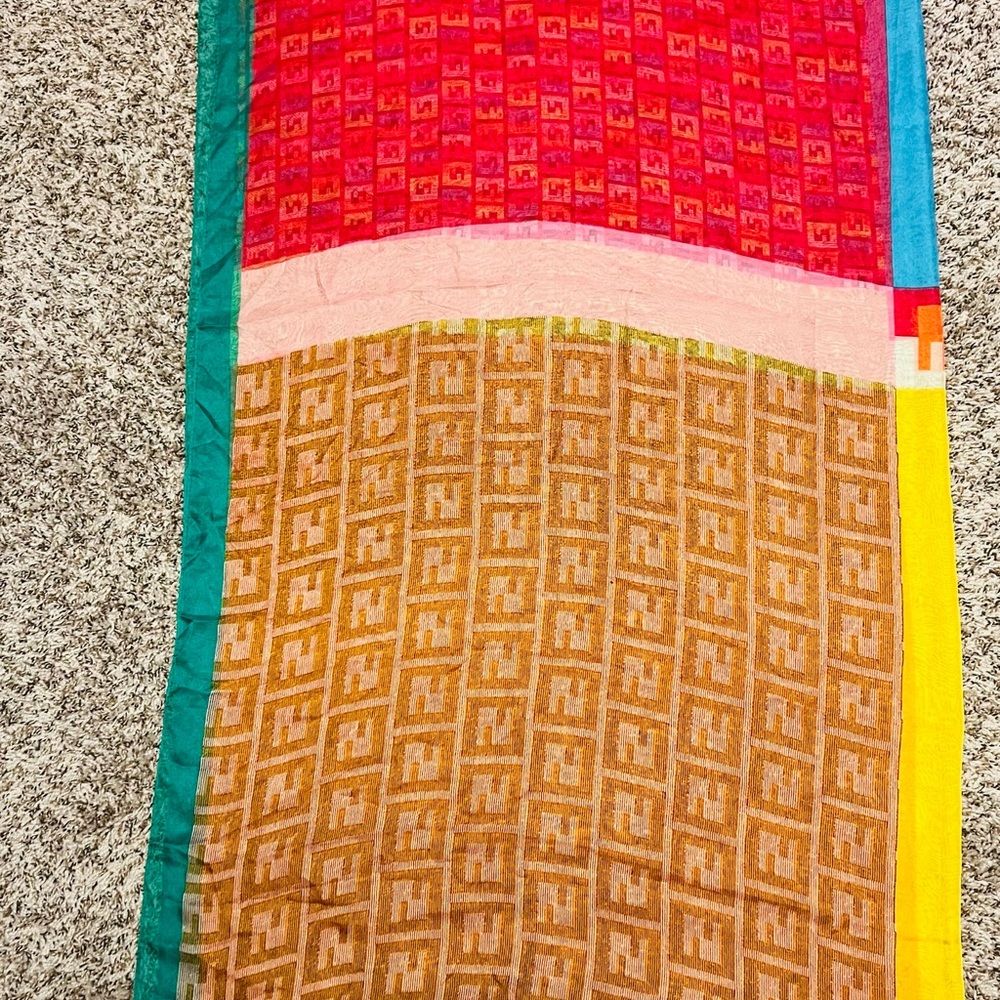 VINTAGE 2 SIDED FENDI SILK SCARF